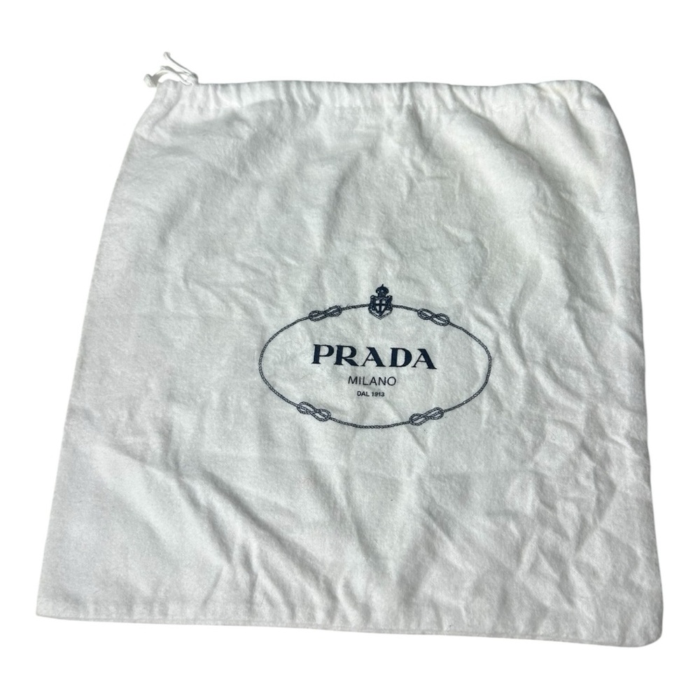 Prada White Cotton Logo Stamp Dust Bag 11.25” x 11.25”
